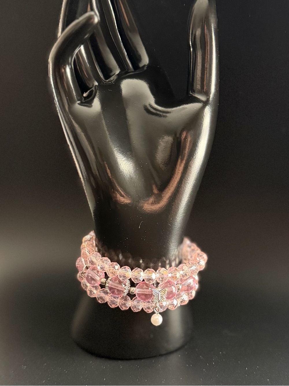 Pretty in Pink Glass Beads - Stretch Bracelet - Women Jewelry